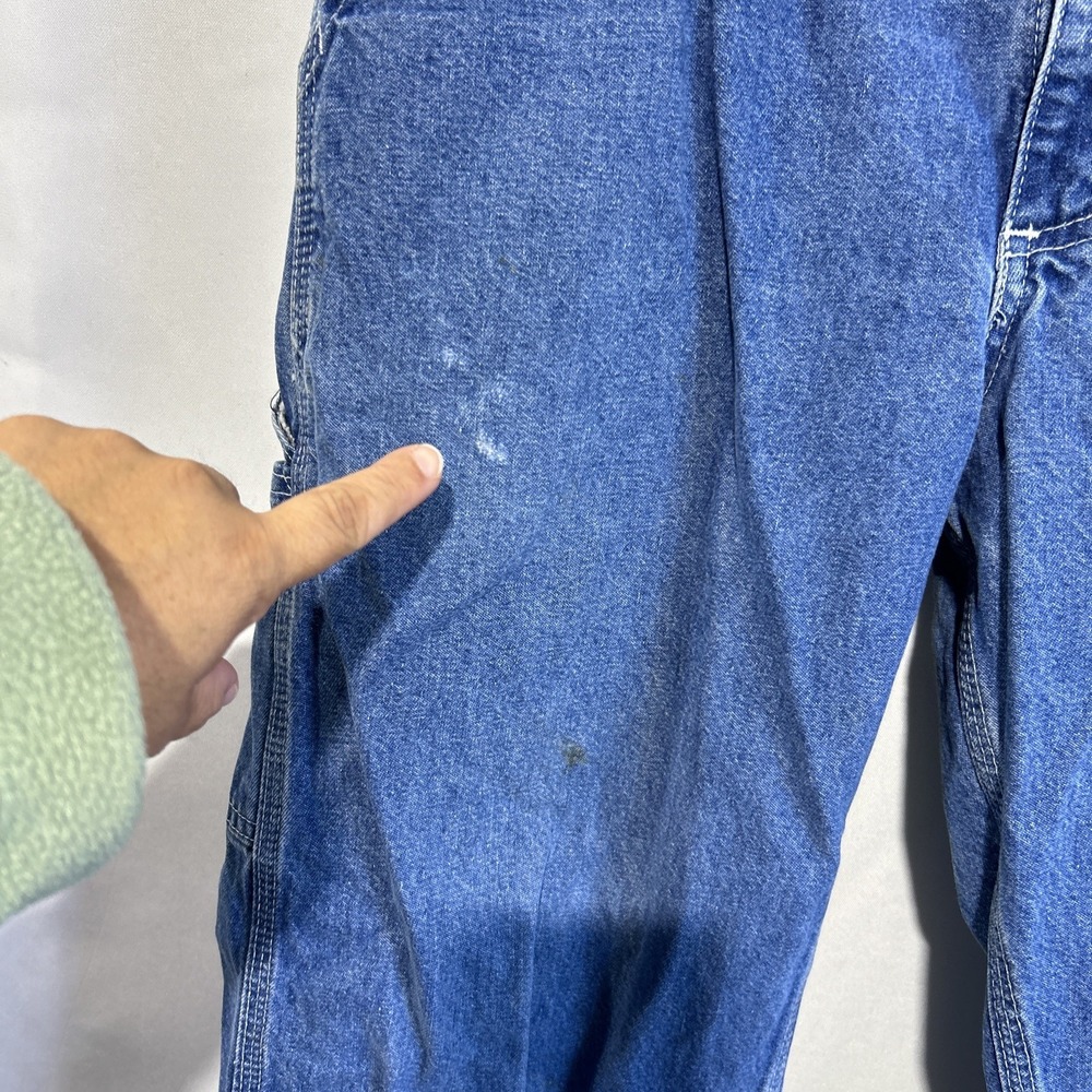 Carhartt B13 DST Mens 33 x 30 Blue Denim Carpenter Work Jeans Knee - Picture 3 of 13